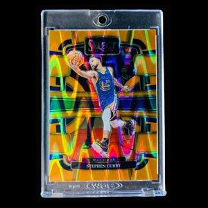 🔥STEPHEN CURRY BASKETBALL CARD - RARE GOLD REFRACTOR PRIZM SP - WARRIORS NBA